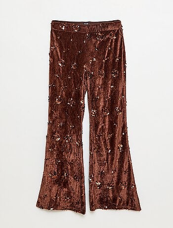 Conjunto blusa + pantalón flare fit de terciopelo