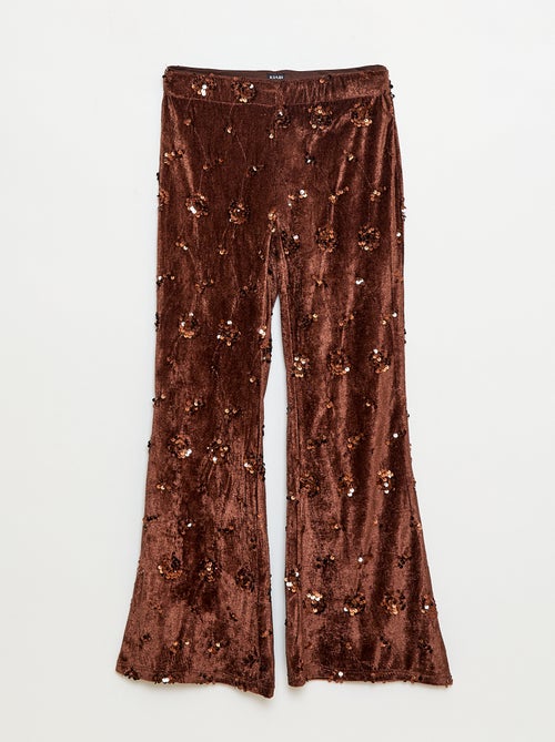 Conjunto blusa + pantalón flare fit de terciopelo - Kiabi