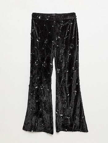 Conjunto blusa + pantalón flare fit de terciopelo