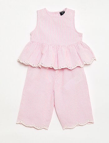 Conjunto blusa + pantalón Vichy - 2 piezas