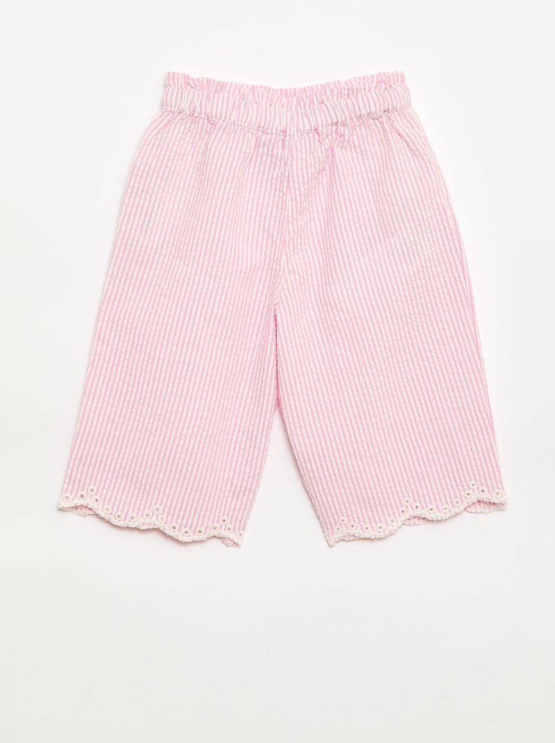 Conjunto blusa + pantalón vichy - 2 piezas Rosa - Kiabi