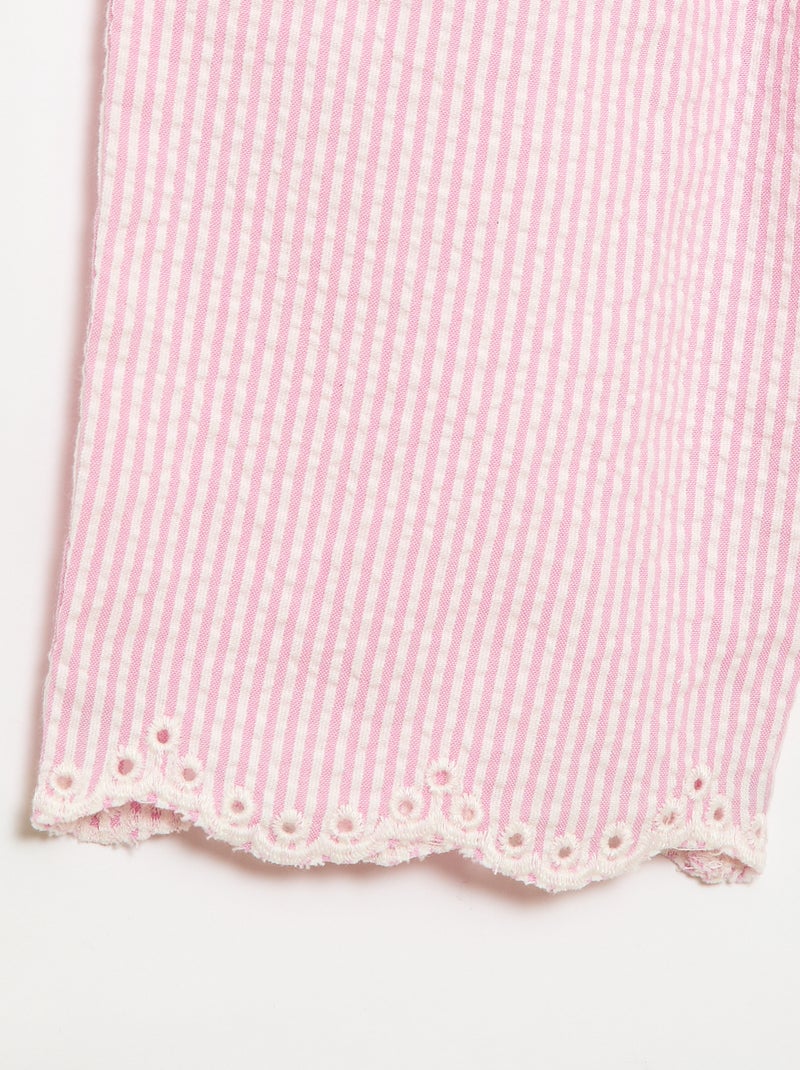 Conjunto blusa + pantalón vichy - 2 piezas Rosa - Kiabi