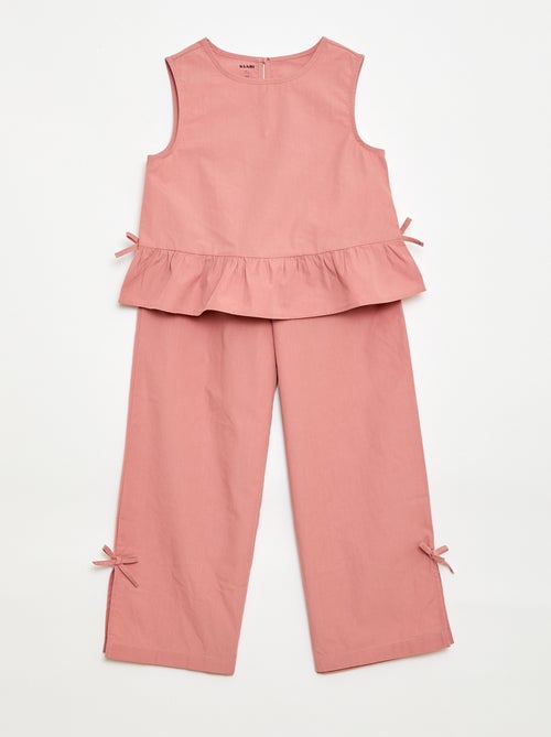 Conjunto blusa sin mangas + pantalón - 2 piezas - Kiabi