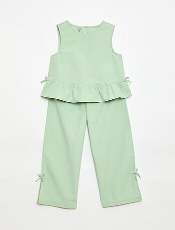 Conjunto blusa sin mangas + pantalón - 2 piezas