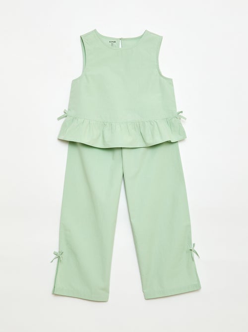 Conjunto blusa sin mangas + pantalón - 2 piezas - Kiabi Conjunto blusa sin mangas + pantalón - 2 piezas - Kiabi