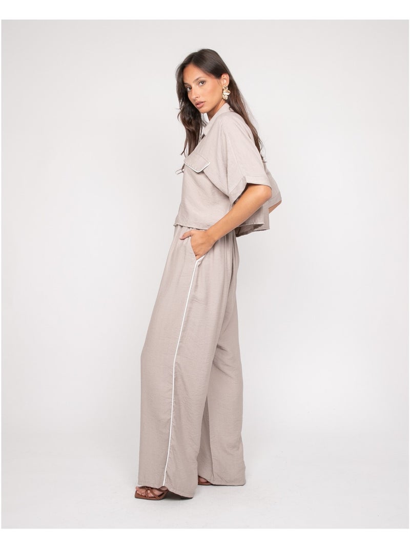 Conjunto blusa y pantalón EPAVIA Beige - Kiabi