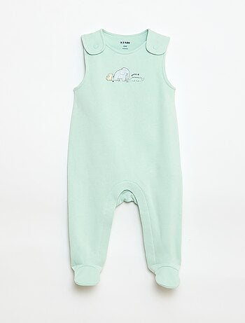 Conjunto body de manga larga + peto con pies