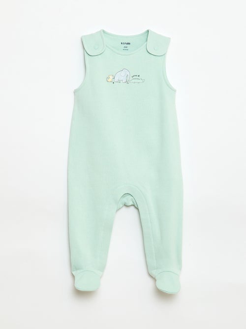 Conjunto body de manga larga + peto con pies - Kiabi