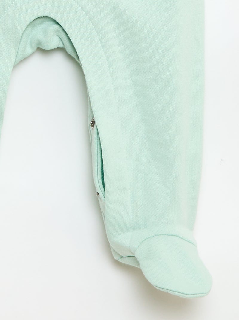 Conjunto body de manga larga + peto con pies Blanco - Kiabi