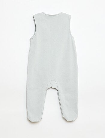 Conjunto body de manga larga + peto con pies