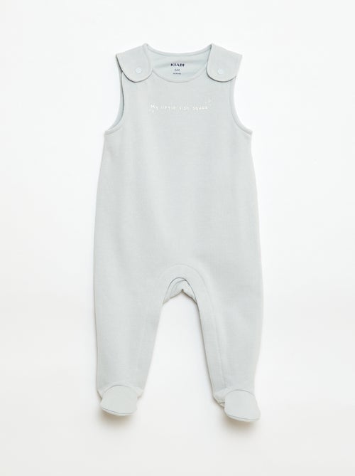 Conjunto body de manga larga + peto con pies - Kiabi