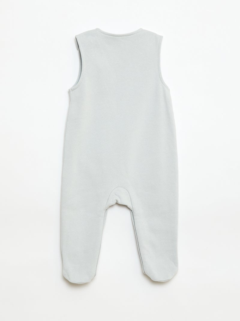 Conjunto body de manga larga + peto con pies Blanco - Kiabi
