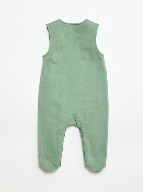 Conjunto body de manga larga + peto con pies - Kiabi