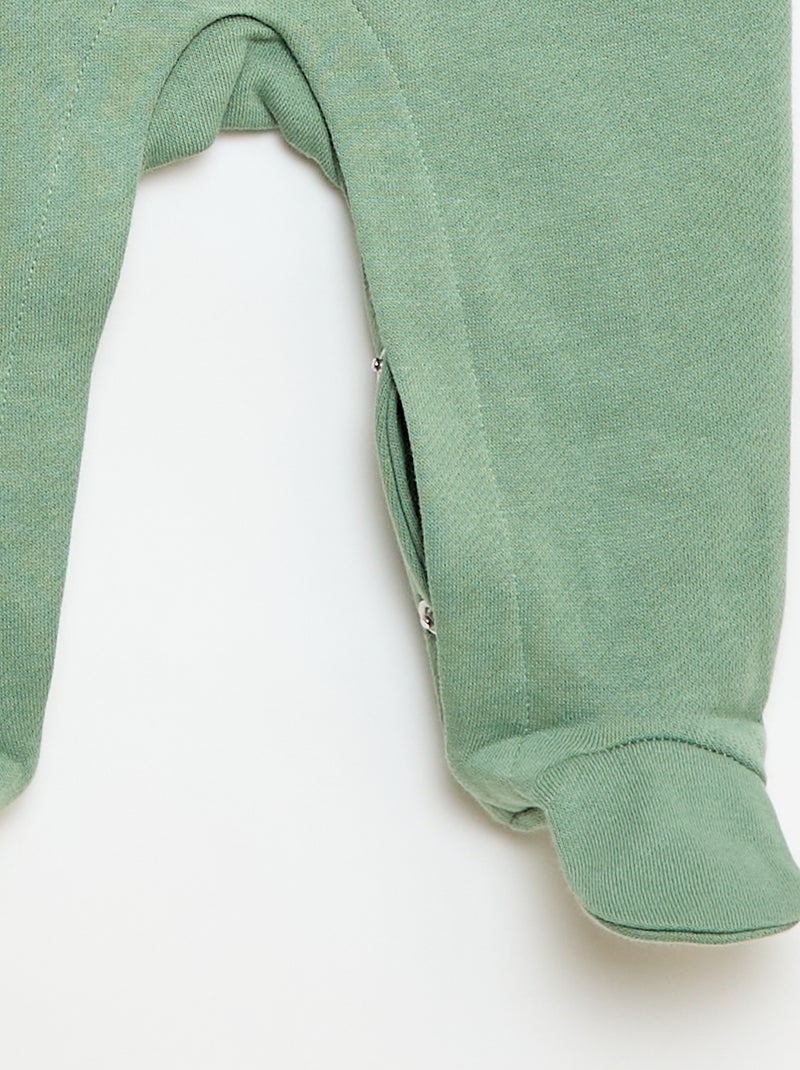 Conjunto body de manga larga + peto con pies Blanco - Kiabi
