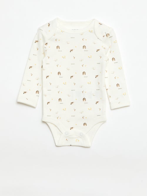 Conjunto body de manga larga + peto con pies - Kiabi