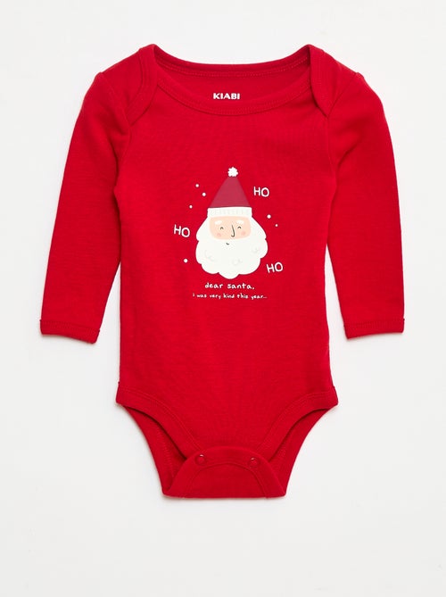 Conjunto body + leggings + gorro Navidad en algodón - Kiabi