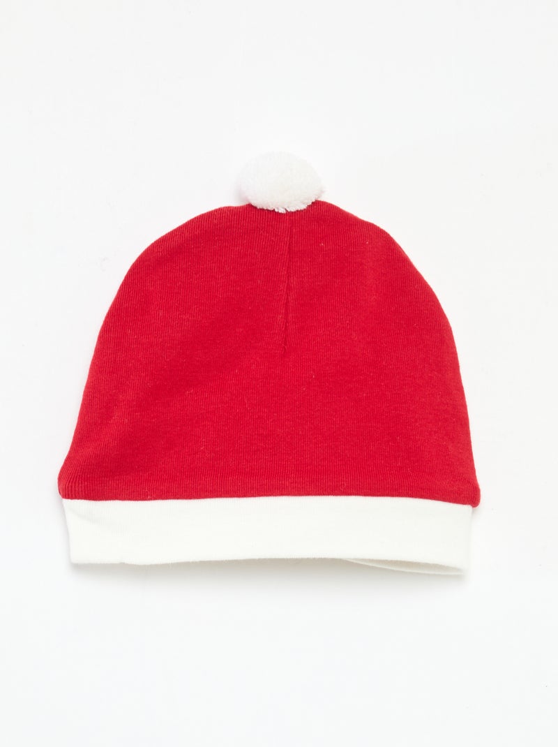 Conjunto body + leggings + gorro Navidad en algodón Rojo - Kiabi