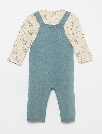 Conjunto body + peto de punto + gorro 'Disney' - 3 piezas