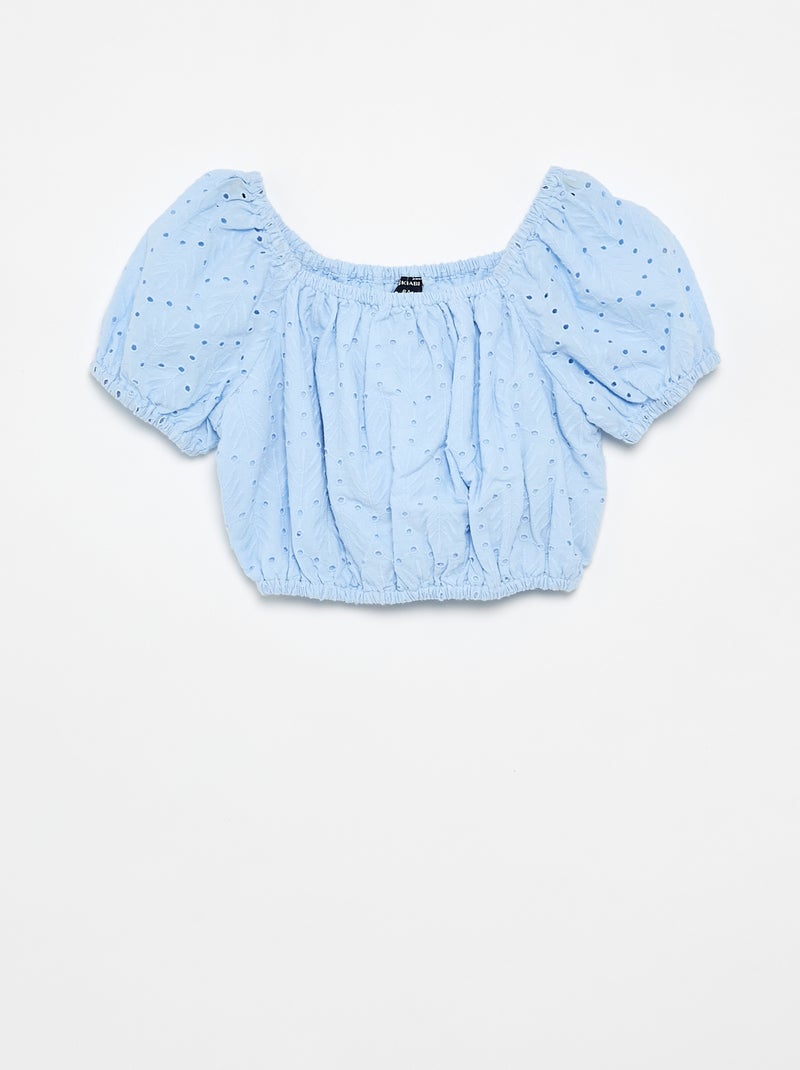 Conjunto bordado 2 piezas - Pantalón corto + blusa Azul - Kiabi