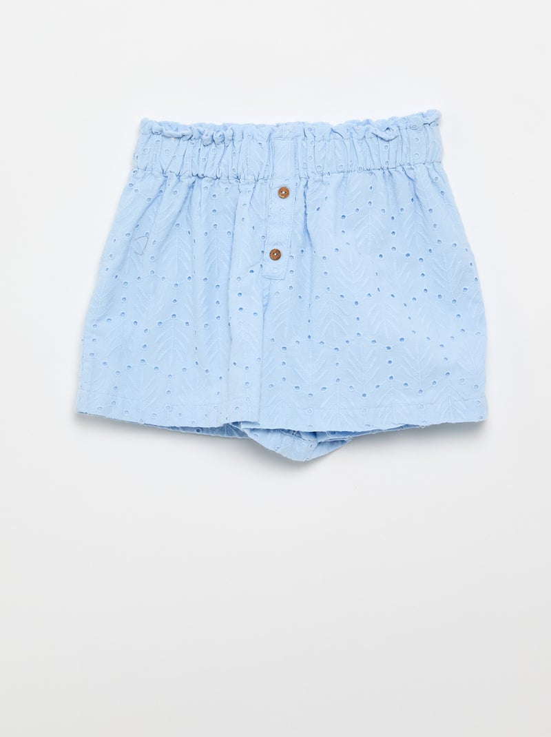 Conjunto bordado 2 piezas - Pantalón corto + blusa Azul - Kiabi