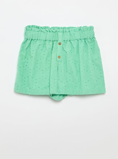 Conjunto bordado 2 piezas - Pantalón corto + blusa - Kiabi