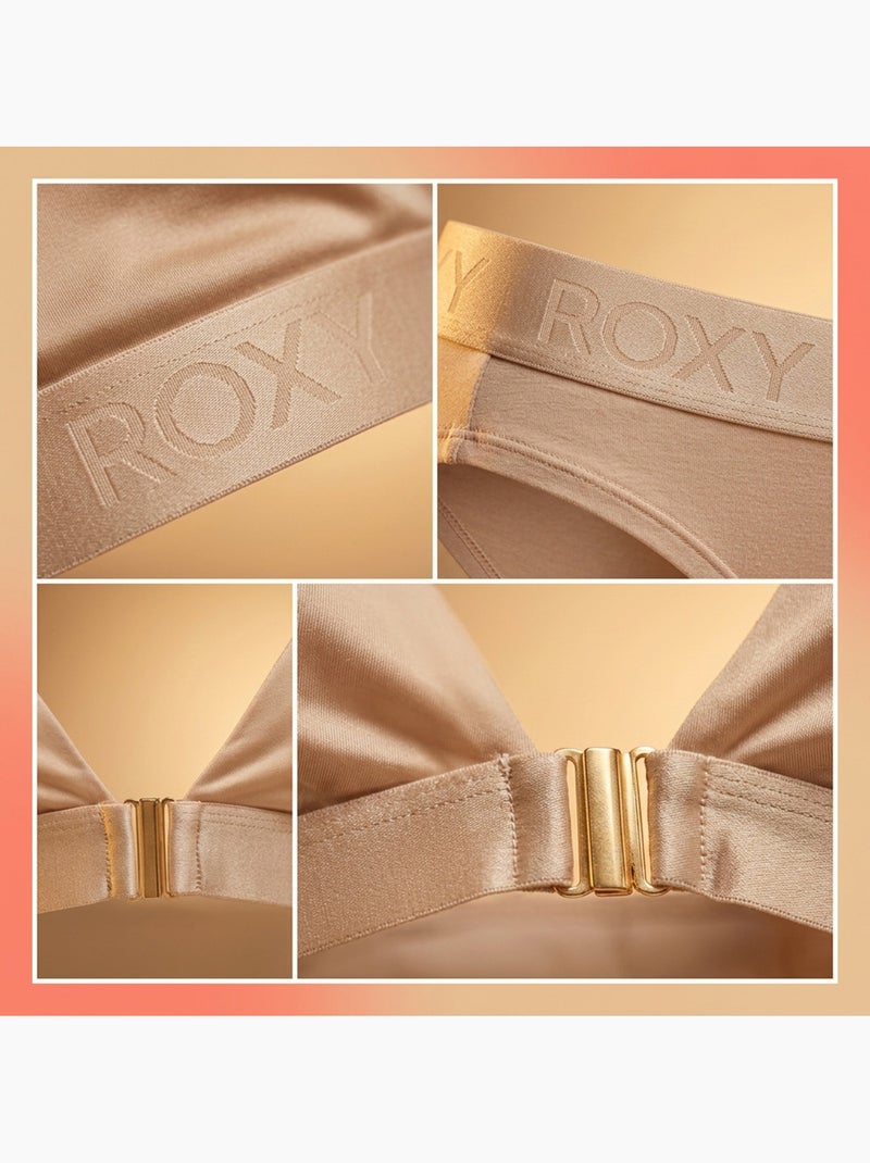 Conjunto Bralette Triangular Braga Mujer Modal ROXY Licencia Oficial Beige - Kiabi