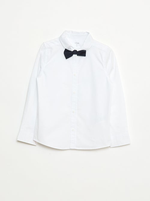 Conjunto camisa + pajarita con velcro - 2 piezas - Kiabi