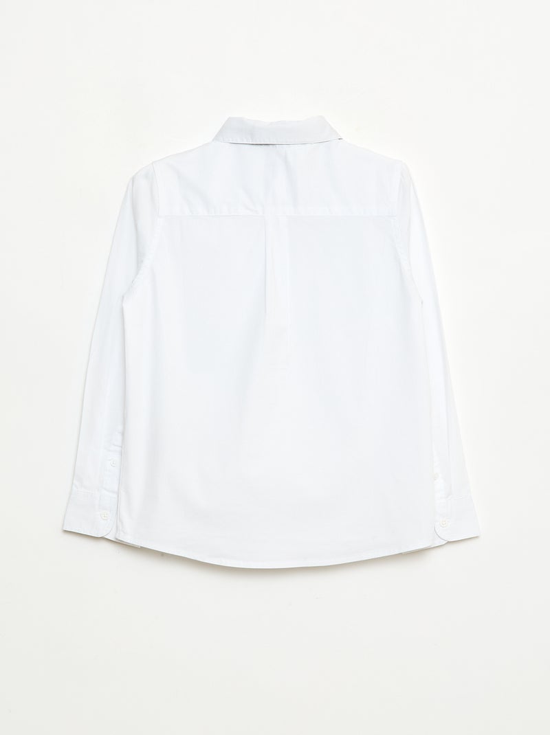 Conjunto camisa + pajarita con velcro - 2 piezas Blanco - Kiabi