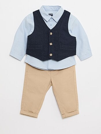 Conjunto camisa + pantalón + chaleco - 3 piezas