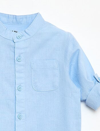 Conjunto camisa + pantalón en mezcla de lino - 2 piezas