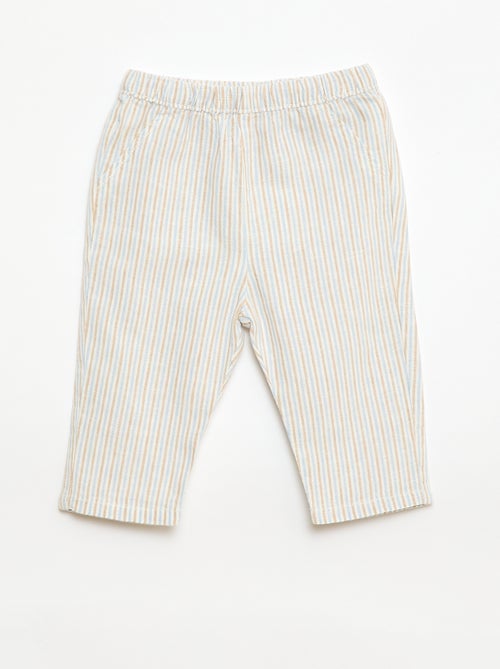 Conjunto camisa + pantalón en mezcla de lino - 2 piezas - Kiabi
