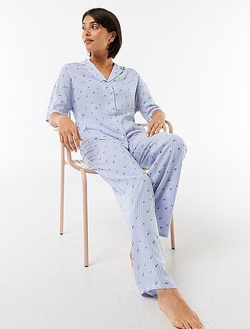 Conjunto camisero de noche a rayas