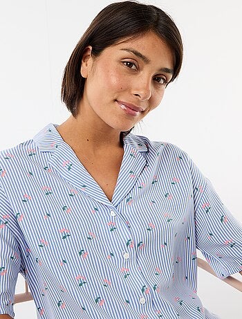 Conjunto camisero de noche a rayas