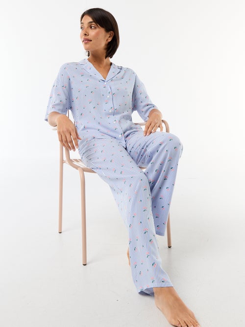 Conjunto camisero de noche a rayas - Kiabi
