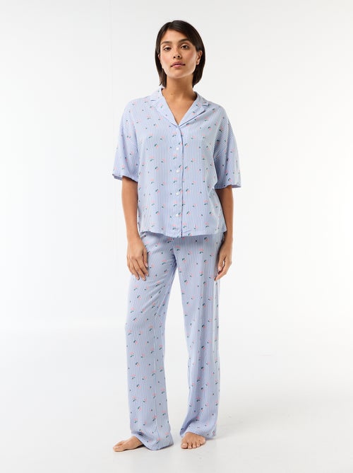 Conjunto camisero de noche a rayas - Kiabi