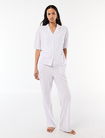 Conjunto camisero de noche a rayas
