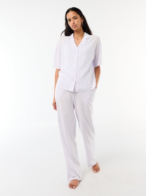 Conjunto camisero de noche a rayas - Kiabi