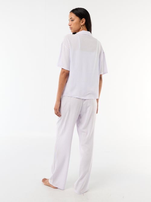 Conjunto camisero de noche a rayas - Kiabi