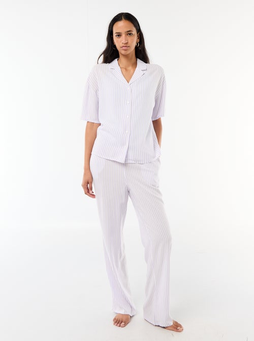 Conjunto camisero de noche a rayas - Kiabi