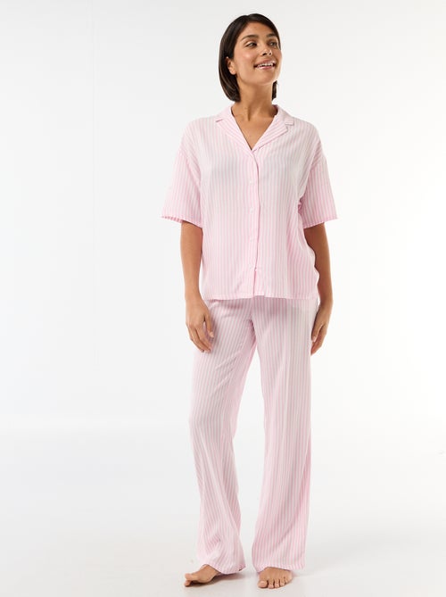 Conjunto camisero de noche a rayas - Kiabi