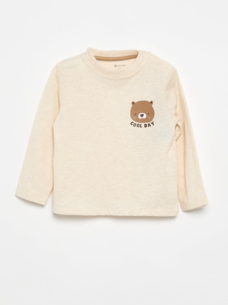 Conjunto camiseta + chándal - 2 piezas Beige - Kiabi