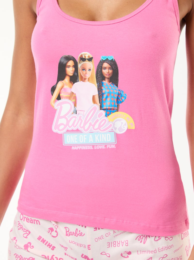 Conjunto camiseta de tirantes + Pantalón corto "Barbie" - 2 piezas ROSA - Kiabi