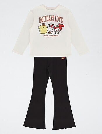 Conjunto camiseta + legging acampanado 'Hello Kitty' - 2 piezas