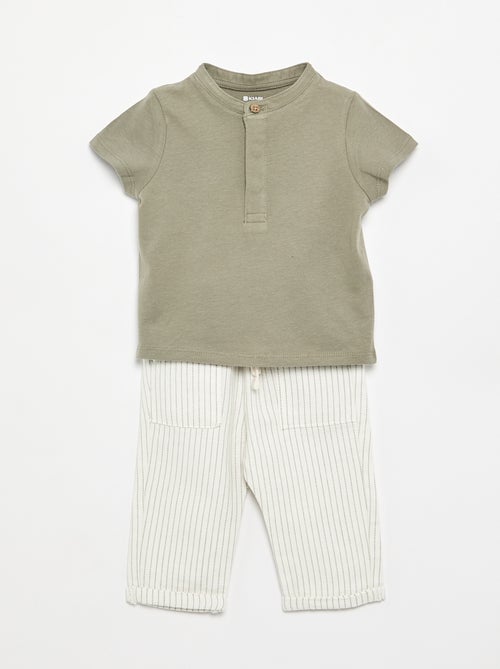Conjunto camiseta mao + pantalón - 2 piezas - Kiabi Conjunto camiseta mao + pantalón - 2 piezas - Kiabi