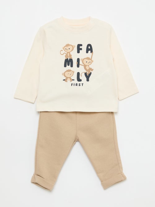 Conjunto camiseta + pantalón - 2 piezas - Kiabi