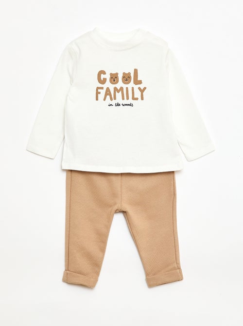 Conjunto camiseta + pantalón - 2 piezas - Kiabi