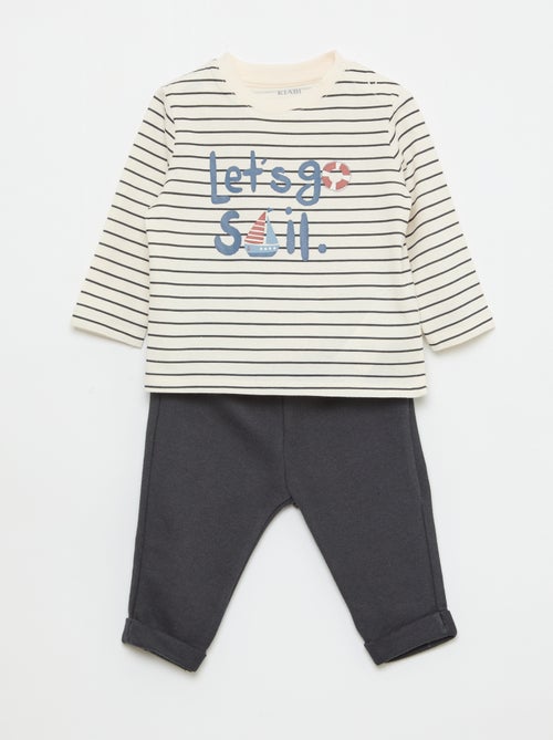 Conjunto camiseta + pantalón - 2 piezas - Kiabi
