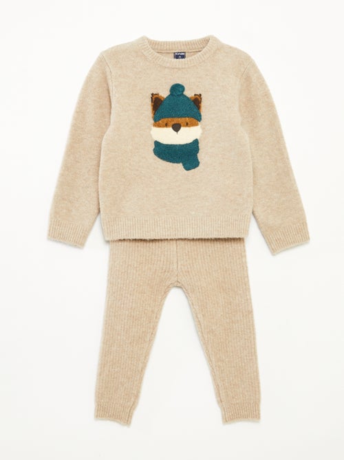 Conjunto camiseta + pantalón - estampado de zorro - Kiabi