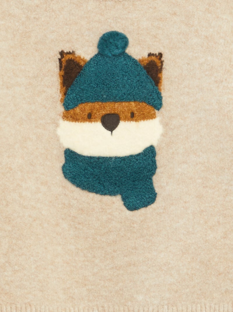 Conjunto camiseta + pantalón - estampado de zorro Beige - Kiabi