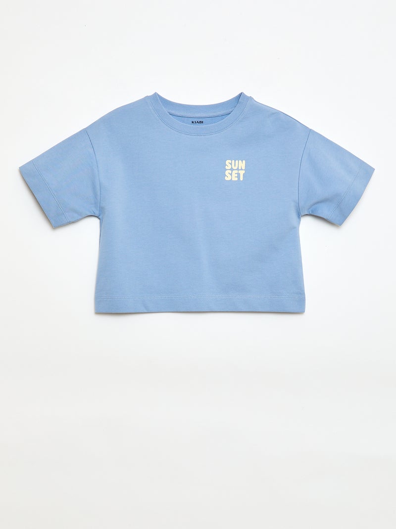 Conjunto Camiseta + Pantalón Corto - 2 piezas Azul - Kiabi
